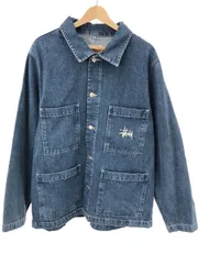 Stussy ステューシー 22SS Denim Chore JACKET ロゴ刺繍デニムカバーオールジャケット 115570 インディゴ Lのサムネイル