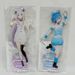 リゼロ C104 アクリルスタンド 2点 セット ふわふわどうぶつコス Ver. エミリア レム / アクスタ Re:ゼロ グッズ