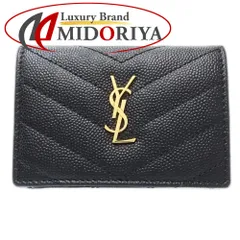 SAINT LAURENT PARIS サンローランパリ 三つ折り財布 オリガミタイニーウォレット 47267 レザー ブラック/181461【中古】