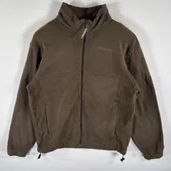 古着 コロンビア Columbia フリースジャケット フルジップ ワンポイントロゴ刺繍 アウトドア L  ブラウン系 メンズ