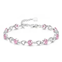 【人気商品】[JeryWe] レディースシルバーバングルアジャスタブルハートバングルクリスタルジルコニアバングルレディース友情バングル姉妹バングルマム誕生日プレゼント