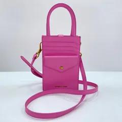 CHARLES & KEITH ストーンエンベリッシュド  レディース　ベルトキルトフォーンポーチショルダーバック チェリーピンク 2WAY