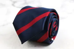 タカキュー ブランド ネクタイ ストライプ柄 未使用タグ付 PO メンズ ネイビー TAKA Q