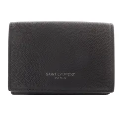 サンローラン パリ SAINT LAURENT PARIS タイニーウォレット 型押しカーフスキン 財布 三つ折り ブラック 459996 /YO21 ■OH