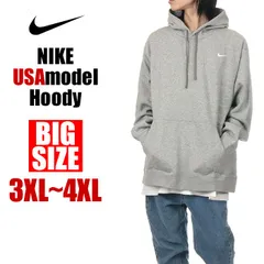 【新品・未使用】【ビッグサイズ】【ダークグレー】ナイキ パーカー メンズ レディース USAモデル 大きいサイズ NIKE 無地 スウェット 裏起毛 プルオーバー パーカ ブランド ロゴ 刺繍 ゆったり CJ1611