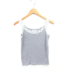 ランバンオンブルー LANVIN en Bleu タンクトップ キャミソール レース リボン ノースリーブ グレー /TT6のサムネイル