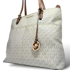【良品】MICHAEL KORS マイケルコース MKジグネチャー トートバッグ ショルダー 肩掛け かばん 鞄 A4 大容量 ロゴチャーム ビジネス 仕事 高品質 多様