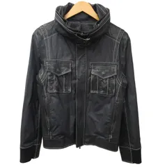 コムサデモード COMME CA DU MODE ラムレザーコンビジャケット 切替 短丈 ドッキング ブルゾン ブラック 黒 Mサイズ 1227 STKのサムネイル