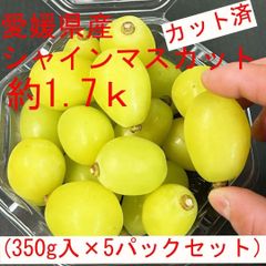 【愛媛県産】シャインマスカット(カット済)350ｇ入パック×５パックセット約1.7㎏