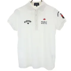 パーリーゲイツ 日本製 くまモン 刺繍 ゴルフ 半袖 ポロシャツ 0 ホワイト PEARLY GATES 鹿の子 レディース 古着 【240412】