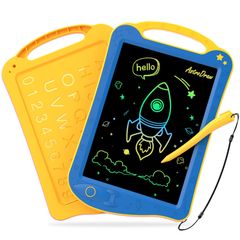 【大人気】HOMESTEC AstroDraw お絵かきボード 高輝度 カラフルスクリーン 繰り返し書いて消せるボード 子供 おもちゃ 幼児教育 学習 落書き 知育玩具 女の子 男の子 7歳 誕生日 プレゼント ブルー/イエロー