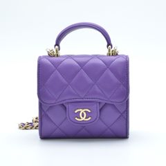 CHANEL シャネル ミニマトラッセ ランダム番 ラムスキン パープル ゴールド金具 チェーンショルダーバッグ【中古】【美品】