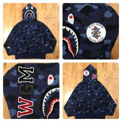 Blue camo シャーク パーカー Mサイズ shark full zip hoodie a bathing ape BAPE エイプ ベイプ アベイシングエイプ 迷彩 WGM