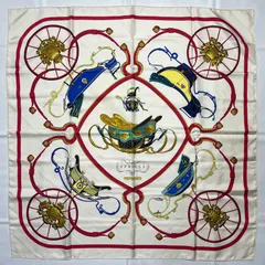 2509-105｜エルメス カレ 90 スカーフ シルク ホワイト