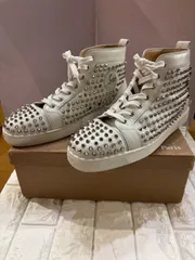 #Christian Louboutin シルバースタッズ ハイカットスニーカー