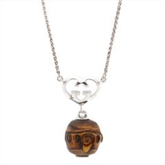 グッチ GUCCI インターロッキングG ハート＆バンブー レディースジュエリー ネックレス 竹 シルバー Ag925【中古】