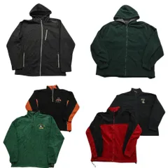 古着卸 まとめ売り フリースMIX 6枚セット (メンズ L ) フルジップ フーディー ハーフジップ ミッキー キャラクター 中古 古着 NC2704