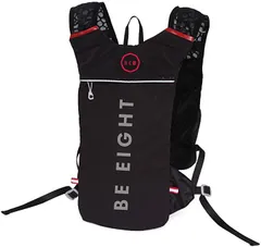 BE8(ビーエイト） ランニング リュック スポーツ 自転車バッグ 自転車リュック としも利用可能 超軽量250g 光反射 通気 防水 5L(ブラック)