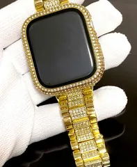 ゴールドランウェイ★　Apple　Watch用　キラキラ　カバーケース　ステンレス　ランウェイバンド　ベルト　３８ｍｍ　４０ｍｍ　４１ｍｍ　４２ｍｍ　４４ｍｍ　４５ｍｍ　アップルウォッチカスタム