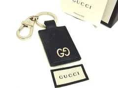 ■新品■未使用■ GUCCI グッチ グッチシマ レザー キーホルダー バッグチャーム メンズ レディース ダークネイビー系 FI5689