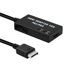 【新着商品】アスペクト比切り替えスイッチ内蔵 4:3から16:9変換可能 HDTVからHDMI変換アダプターケーブル PS1/PS2専用 HDMI変換接続コンバーター-PS/PS2対応-ブラック Mcbazel