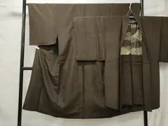 平和屋着物■男性　紬　アンサンブル　吉祥文　正絹　逸品　CAAR4652ev