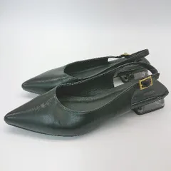 ◇ Menue ﾒﾇｴ クリアー ヒール ミュール ハイヒール ポインテッドトゥ バック ストラップ パンプス 24.0ｃｍ ブラック 女 E  【1301260038772】