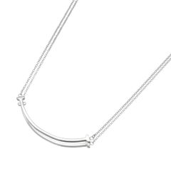 ティファニー Tiffany&co Tスマイル ネックレス スモール ティファニーT シルバー Ag925 レディース 女性 【中古】