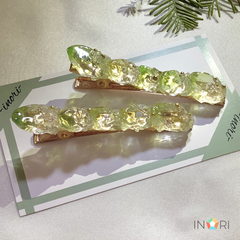 ハンドメイド　レジンアクセサリー　💎鉱石レジン　ヘアクリップ