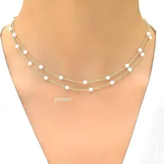 S925 シルバー ゴールド パール 2連 ネックレス アクセサリー チョーカー