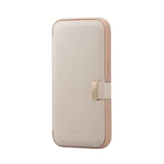 新品 エレコム iPhone 14 Pro ケース カバー 手帳型 耐衝撃 カードポケット付き グレージュ PM-A22CPLFYJ3BE