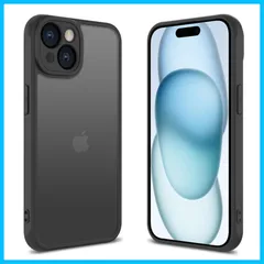 【在庫処分】IPhone 15 ケース 半透明 シリコン 滑り止め マット仕上げ 耐衝撃レンズ保護 薄型 指紋防止 黄変防止 ワイヤレス充電 米軍MIL規格 スマホケース EUMADOVE (iPhone 15 ブラック)