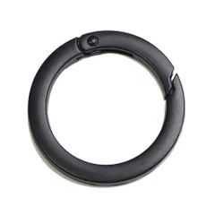【1個】 丸フラットカラビナ　丸カン　マットブラック　35mm【makuzo shop】