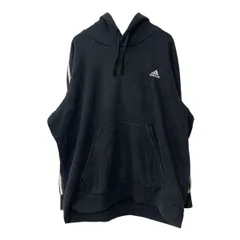 adidas スウェット M～ ブラック アディダス ロゴスウェット スリーストライプス フーディー パーカー 古着卸 アメリカ仕入 a708-5696