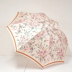 傘 Kate spade new york ケイトスペード USED品 ライトピンク フラワープリント 花柄 ロゴ グラス骨 日本製 軽量 60cm S1736