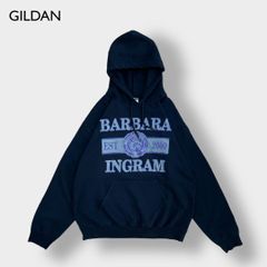 GILDAN ロゴ プリント パーカー 学校 プルオーバー フーディー M 古着
