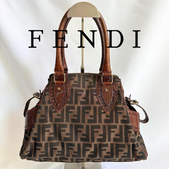 FENDI トートバッグ キャンバスバッグ ブラウン エトニコズッカ柄