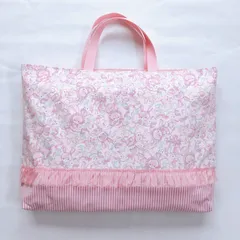 ピンク好きなお子様に☆うさぎとユニコーンのゆめかわフリルレッスンバッグ