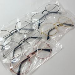 【新品未使用】ブルべSET 丸メガネ  ユニセックス 伊達 全3色 3本SET