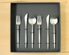 新品 クチポール ムーンマット デザート6点セット（ナイフ・フォーク・スプーン） ギフトボックス入り Cutipol MOON MATT 正規販売代理店 カトラリー ブラッシュド マット 化粧箱付 結婚祝い プレゼント 贈り物 ギフトセット 食器セット