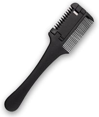 アーススモール スキカミソリ セルフカット 2way ヘアカットコーム クシ 持ち運び 櫛 くし 髪の毛 バリカン トリートメントコーム ヘアコーム 美髪(ブラック)