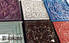 瓦タイル  irakato（イラカト）100×100サイズ カク1 マロン アクセントタイル モザイクタイル レトロ DIY