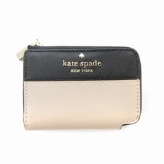 ケイトスペード KATE SPADE キーケース 6連 レザー ピンクベージュ 黒 ブラック ■GY11