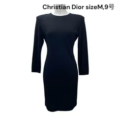 Christian Dior 長袖ひざ丈 ワンピース 極美品*クリスチャンディオール ワンピース 七分袖 ハートネック