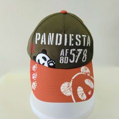 パンディエスタ帽子　ミリタリー切り替キャップ　　カーキ×オレンジ