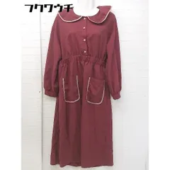 ◇ merlot メルロー 長袖 ロング ワンピース バーガンディ系 レディース 【1104120003169】