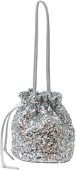 Lapimou スパンコールバッグ パーティーバッグ キラキラバッグ ショルダーバッグ ハンドバッグ ミニ 小さめ レディース 結婚式 和装 浴衣 成人式( シルバー)