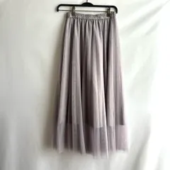 GU ジーユー　チュールスカート　ロング　パープル　紫　フレア　かわいい　S