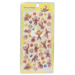 【メール便】おさるのジョージ シールシート プチドロップステッカー カミオジャパン 手帳デコ デコシール 絵本キャラクター グッズ 