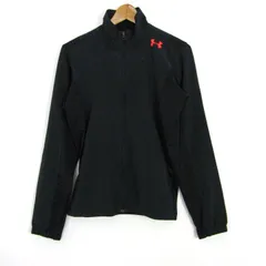 アンダーアーマー ジャージ トラックジャケット ストレッチ スポーツ アウター 黒 メンズ SMサイズ ブラック×グレー UNDER ARMOUR 【中古】